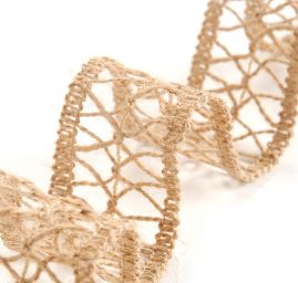 Prýmek lemovka rustikální juta mřížka