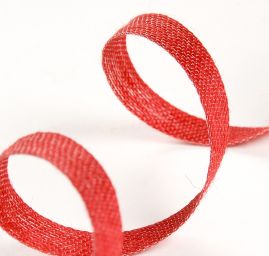 Stuha jutová přírodní šíře 15mm červená