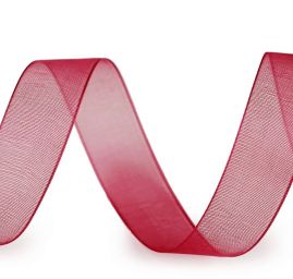 Stuha organzová průsvitná šíře 19mm červená