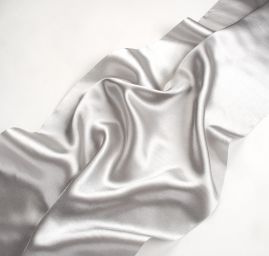 Atlasová stuha šíře 16cm stříbrnošedá