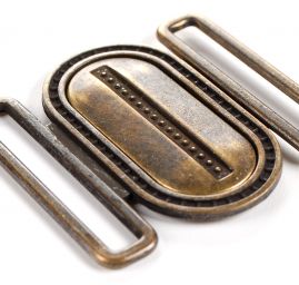 Spona opasková kov ovál průvlak 40 mm staromosaz