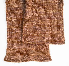 Šála pletená MarLen s hnědými melírovými pruhy