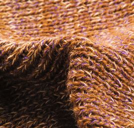 Šála pletená MarLen s hnědými melírovými pruhy