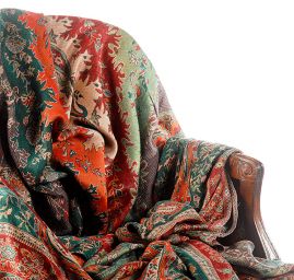 Maxi šála pléd paisley vzor petrolhnědý 