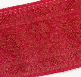 Orientální žakárová porta s kovovým vláknem fuchsiová