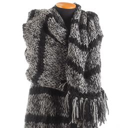 Šála pléd maxi šál černá/šedá