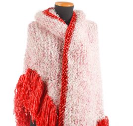 Pléd maxi šátek/šál slon. kost/růžový/červený