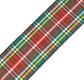 Stuha vánoční kostka zelenočervená 