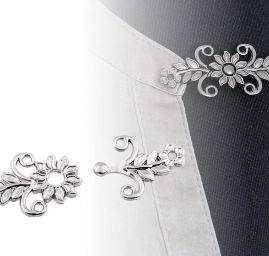 Ozdobné filigránové zapínání nikl černý 20x50mm
