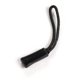 Poutko plastové na jezdce na zip černé obdelník