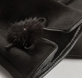 Rukavice dámské imitace kůže zateplené černé S/M