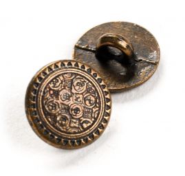 Kovový knoflík spodní šití vzor erb staromosaz 20"