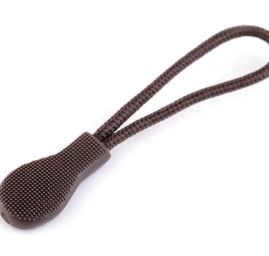 Poutko plastové na jezdce na zip hnědé