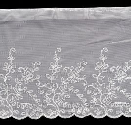 Pružná krajka lem květinový paisley vzor sv.šedá 