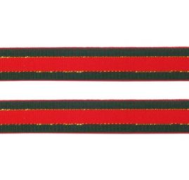 Stuha vánoční zelená červená zlatá