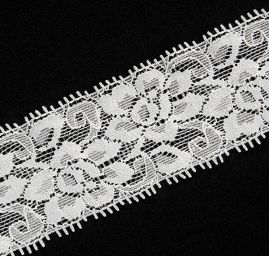 Krajka elestická oboustranná bílá