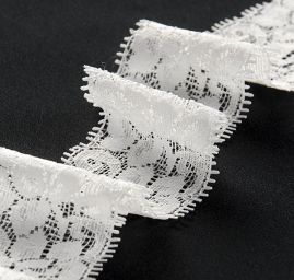 Krajka elestická oboustranná bílá