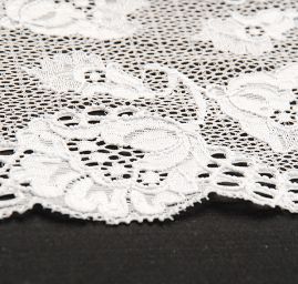 Pružná krajka lem květiny slonová kost