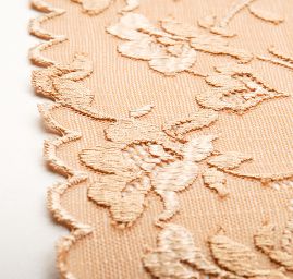 Pružná krajka vsadka lem květiny béžová/hnědá