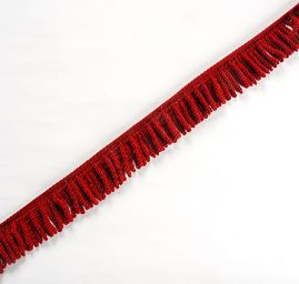 Třásně imitace pleteniny vínově červené