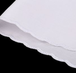 Kapesník bavlněný zdobný lem do saka bílý