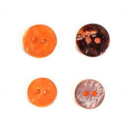 Knoflík perleťový dvoudírkový měděný malý