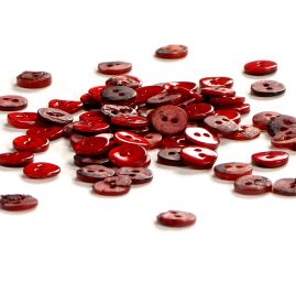 Knoflík perleťový dvoudírkový vínový malý