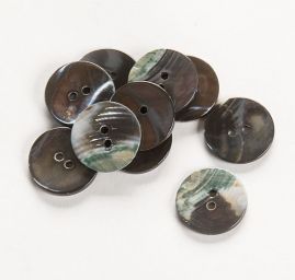 Knoflík perleťový dvoudírkový šedozelený 32"