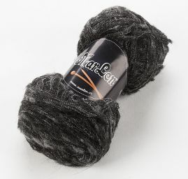 Mohér nopek efektní připlétací příze černošedý