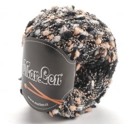 Přípletová směsová příze MarLen nopek černobéžový