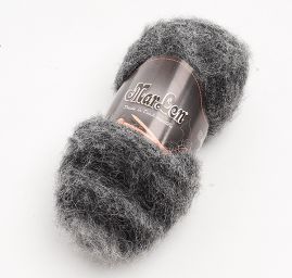 Mohérová pletací příze pepř/sůl černošedá samovzorovací