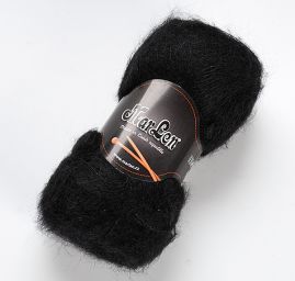 Mohérová směsová pletací příze MarLen černá střední síly