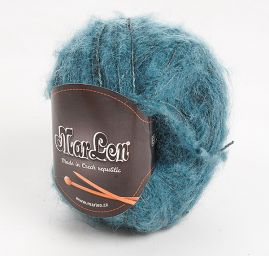 Mohérová směsová pletací příze tyrkysový melír