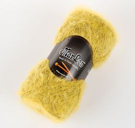 Mohérová pletací příze MarLen žlutočerný melír