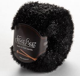 Efektní směsová příze MarLen dlouhý vlas černá