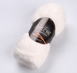 Pletací příze MarLen tenký mohér směs barvy slonové kosti