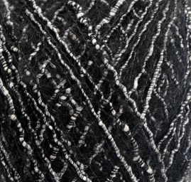 Mohérová pletací příze MarLen černostříbrná