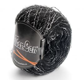 Mohérová pletací příze MarLen černostříbrná