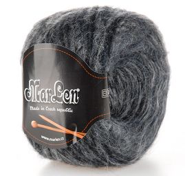 Mohérová pletací příze MarLen černošedý melír