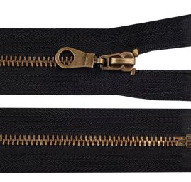 Zip 75 cm kovový 6 mm černý staromosaz