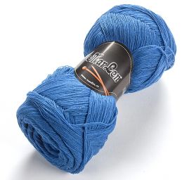 Pletací příze panenská vlna modrá