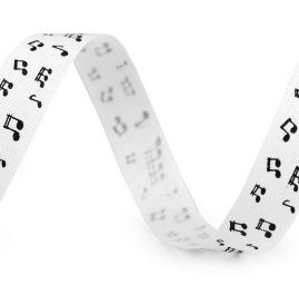 Stuha plátnová noty bílá