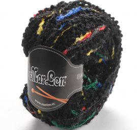 Bukle pletací příze MarLen černý melír