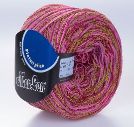 Bavlněná stužková příze Marlen růžová/olivová 