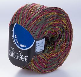 Bavlna stužková příze MarLen olivovo-vínový melír