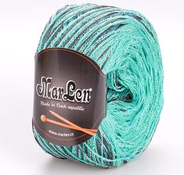 Bavlna směs pletací příze MarLen melír hnědozelený