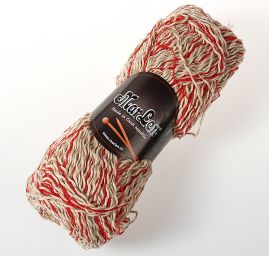 Bavlněná pletací příze MarLen s buklé nitkou béžovočervená