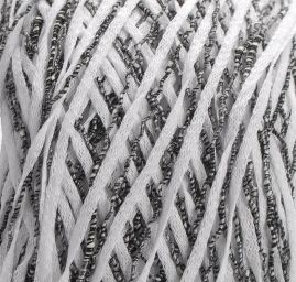 Stužková pletací příze MarLen bíločerný melír