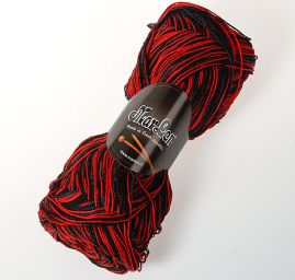 Bavlněná pletací příze MarLen červenočerná