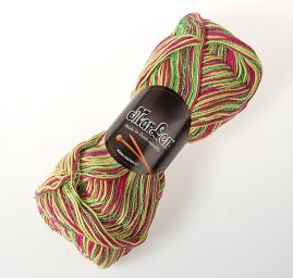 Bavlněná pletací příze MarLen růžovozelený melír